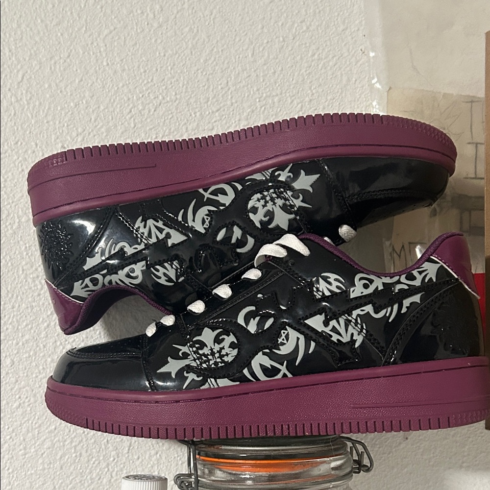 Stylish Black and Purple Women's /men Sneakers